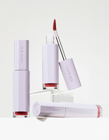 ICD Beauty Butter Lip Tint in semi matte, showcasing vibrant shades and sleek packaging for long-lasting color.