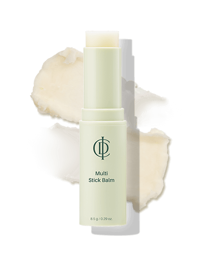 Riman ICD Multi Stick Balm, a moisturizing balm for firmer, youthful skin, placed beside creamy balm texture.