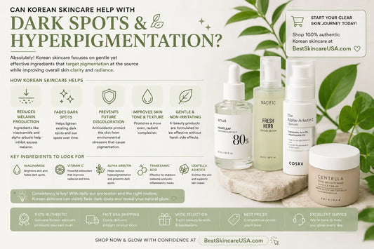 Can Korean skincare help with dark spots and hyperpigmentation? Overview of products and benefits.