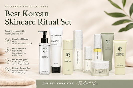 Best Korean Skincare Ritual Set: The RIMAN ICD Expert Ritual, Unboxed with essential skincare products.