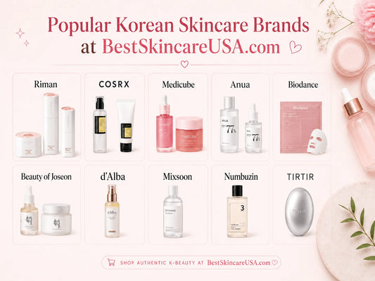 Popular Korean Skincare Brands at BestSkincareUSA.com showcasing various Korean skincare products.