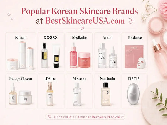 Popular Korean Skincare Brands at BestSkincareUSA.com showcasing various Korean skincare products.