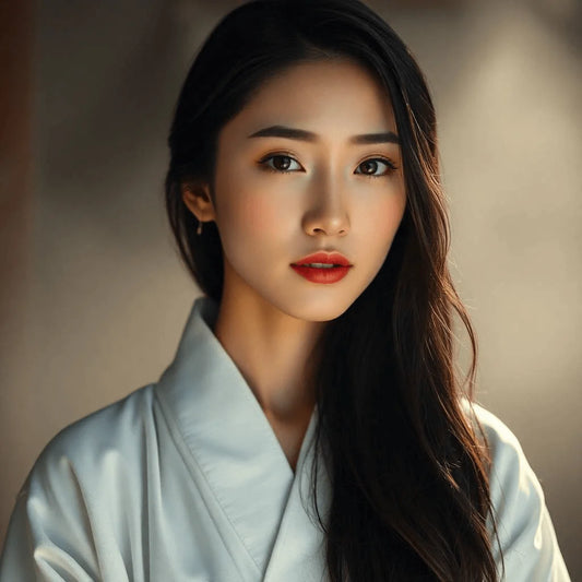 Discover RIMAN Skincare: The Korean Beauty Secret to Radiant, Glass-Like Skin model showcasing glowing skin.