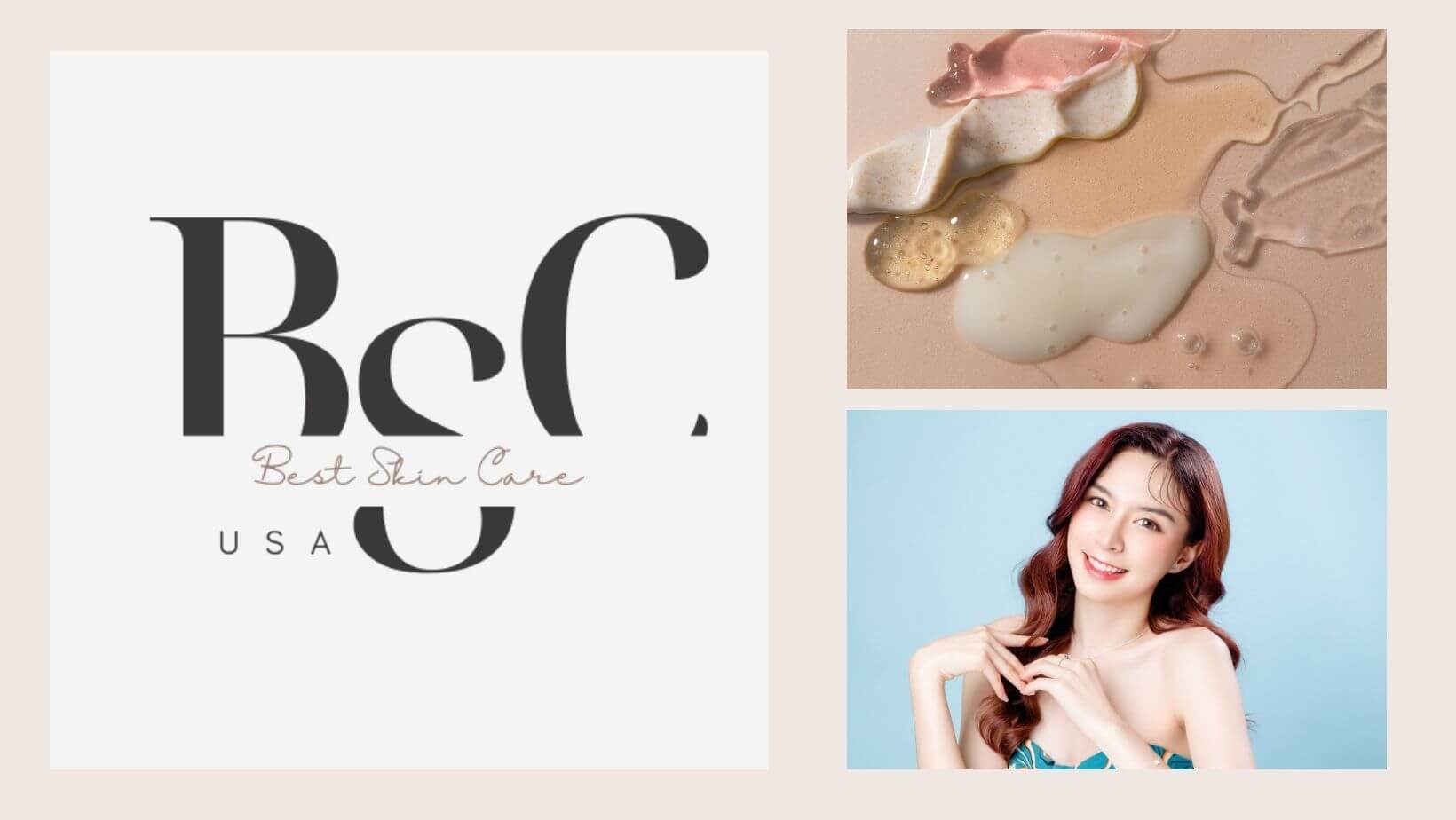 K-beauty skincare products and brand logo showcasing effective skincare solutions for radiant skin.