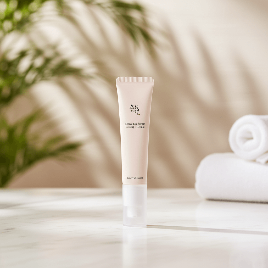 Beauty of Joseon Revive Eye Serum Ginseng Retinal in a sleek tube packaging for brightening and hydrating under eyes.