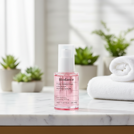 Biodance Pore Perfecting Collagen Peptide Serum bottle on a white background