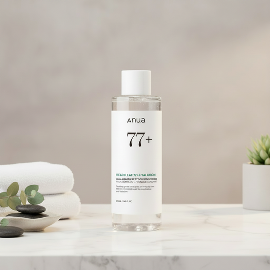 Anua skincare product with text on a white background