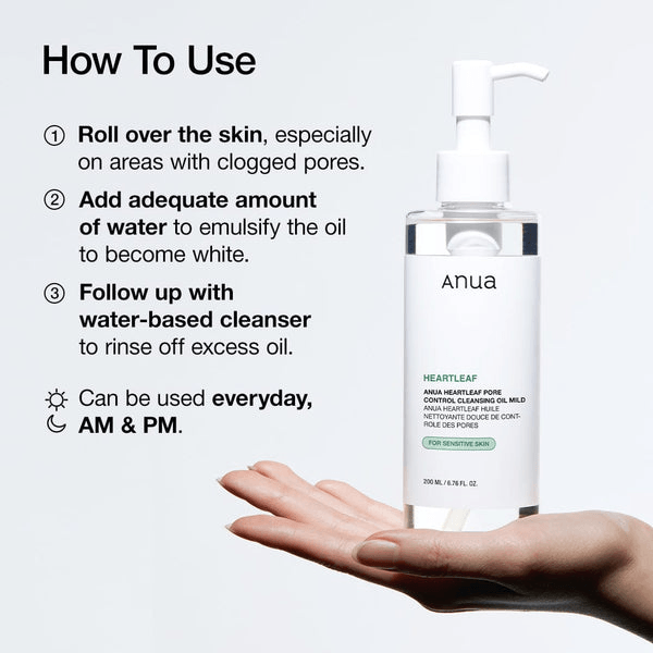 Anua Heartleaf Pore Control Cleansing Oil Mild | Best Oil Cleanser Korean