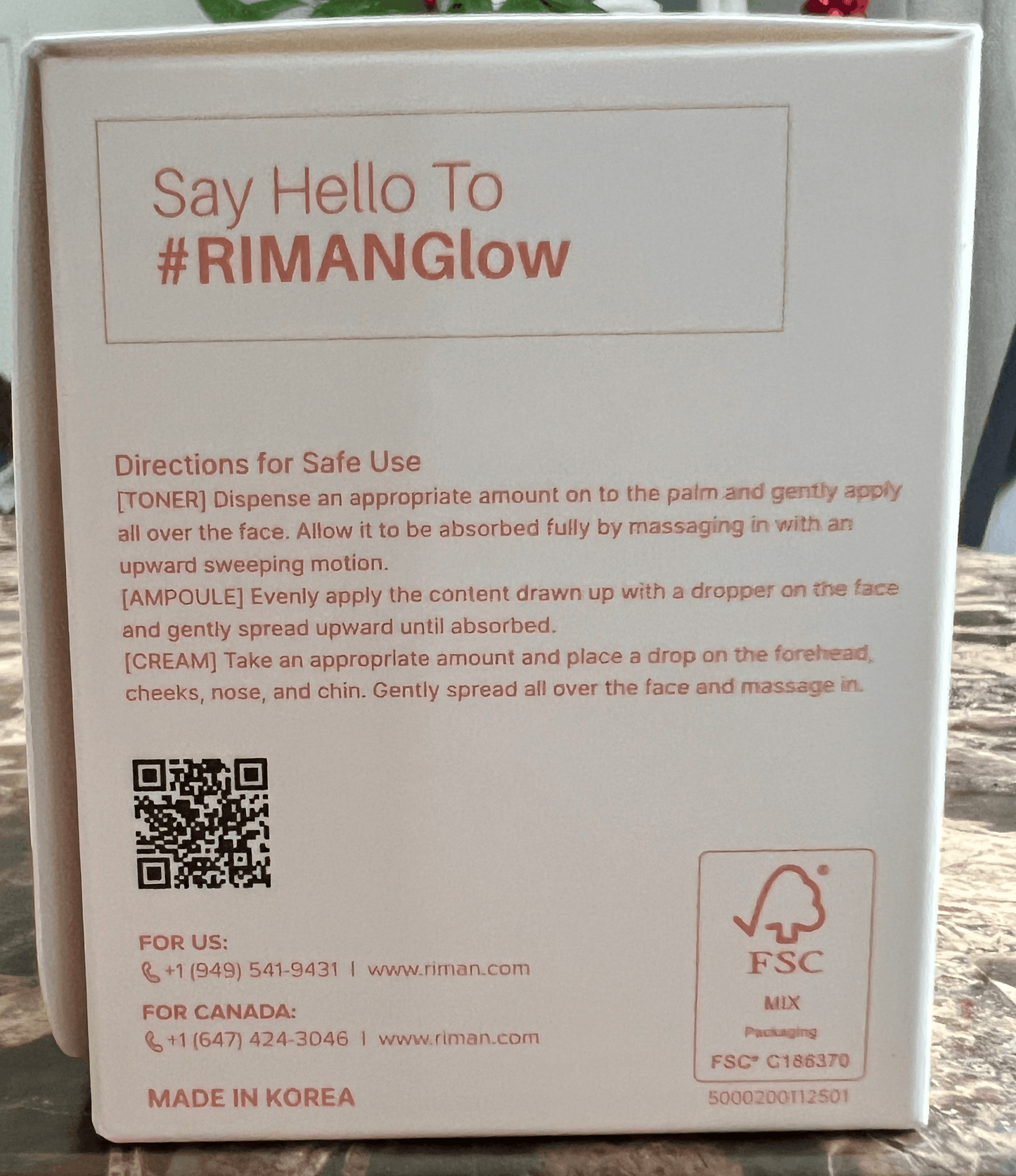 ICD Radiansome 100 Discovery Kit packaging with directions for use and #RIMANglow hashtag.