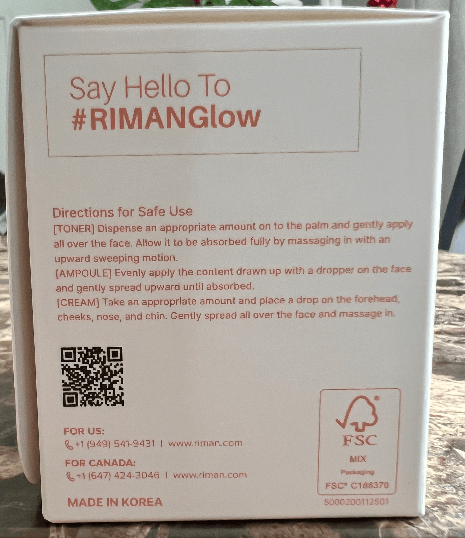 ICD Radiansome 100 Discovery Kit packaging with directions for use and #RIMANglow hashtag.