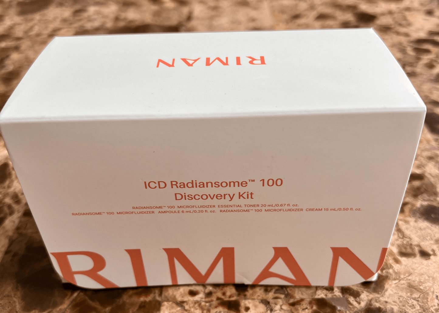 ICD Radiansome 100 Discovery Kit limited edition skincare product packaging from Riman.