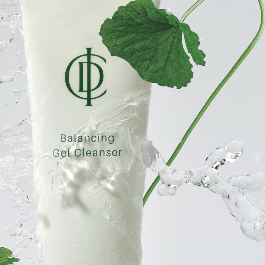 RIMAN ICD Balancing Gel Cleanser with refreshing water splash and mint leaf for balanced skin.