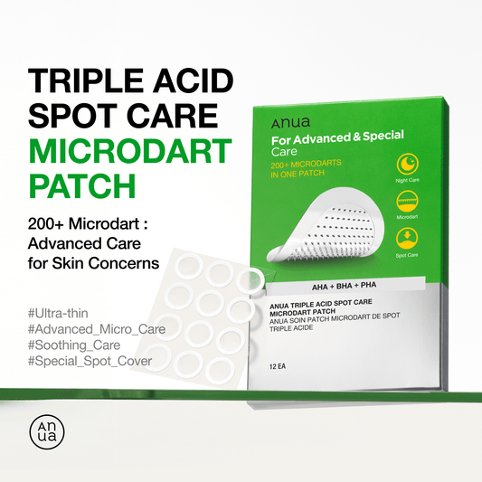 Triple Acid Spot Care Microdart Patch packaging with green and white design on a white background
