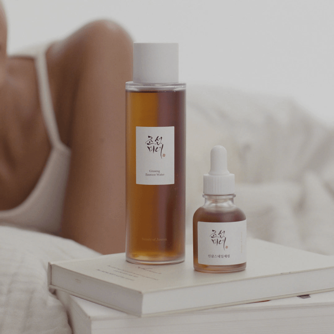 Beauty of Joseon Ginseng Essence Water in an elegant setting, highlighting Korean skincare benefits.