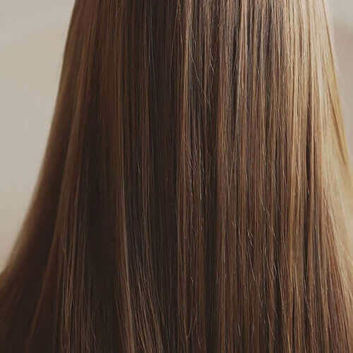 Smooth, shiny hair after using Riman Botalab Deserticola Plus Conditioner for hydration and repair.