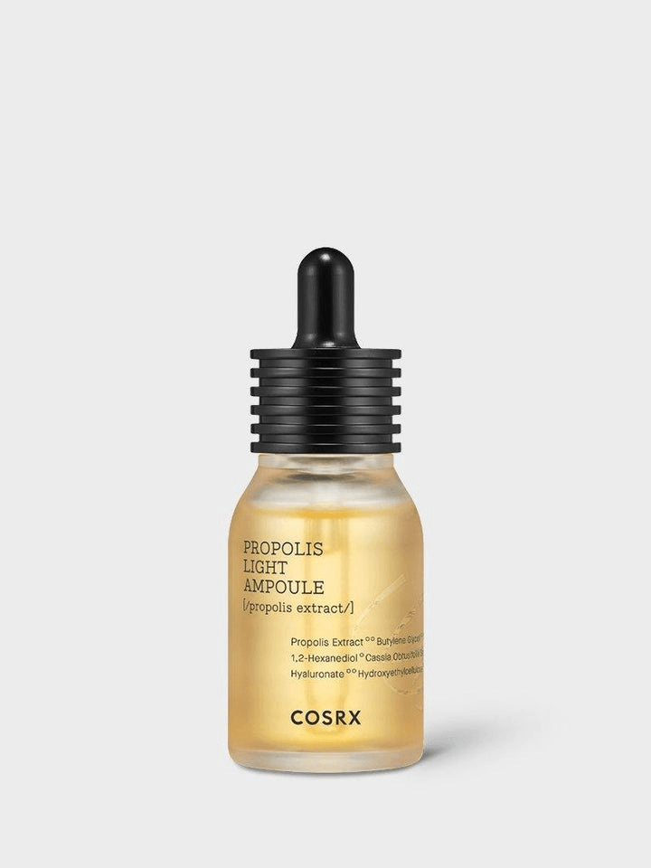 COSRX Full Fit Propolis Light Ampoule | Korean Face Ampoule in a glass dropper bottle for glowing skin.