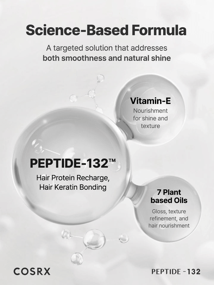 COSRX PEPTIDE-132 Ultra Perfect Hair Bonding Oil Serum | Korean Hair Care science-based formula with PEPTIDE-132.