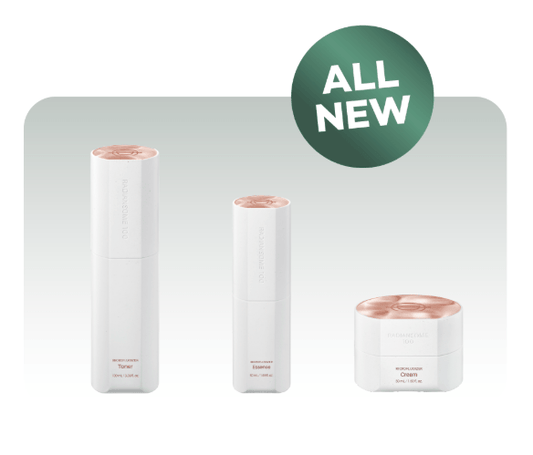 ICD Radiansome 100 Microfluidizer Premium Set featuring toner, essence, and cream for Korean skincare.