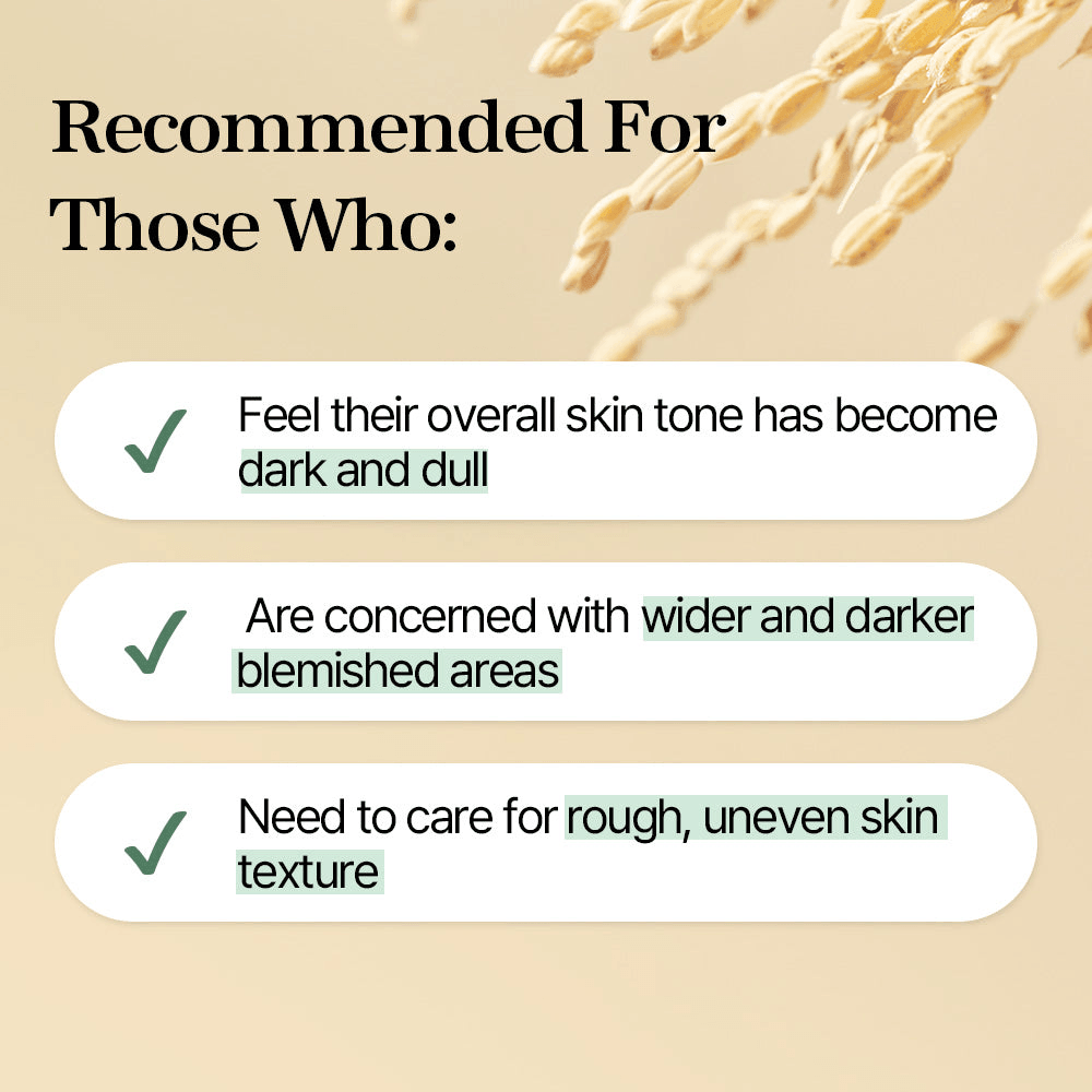 mixsoon Galactomyces Toner Pad is recommended for those who feel their skin tone is dark and dull, have blemished areas, or need to improve uneven skin texture.