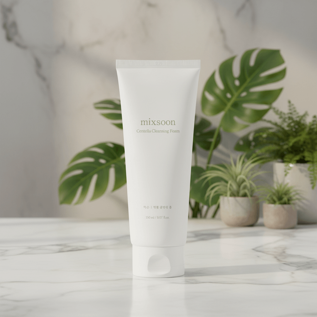 mixsoon Centella Cleansing Foam tube packaging for gentle skin cleansing and hydration.