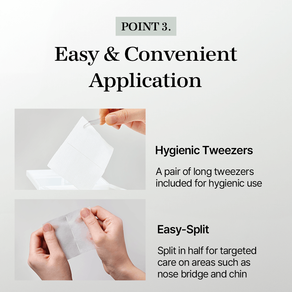 mixsoon Bean Toner Pad easy and convenient application with hygienic tweezers and easy-split design for targeted care