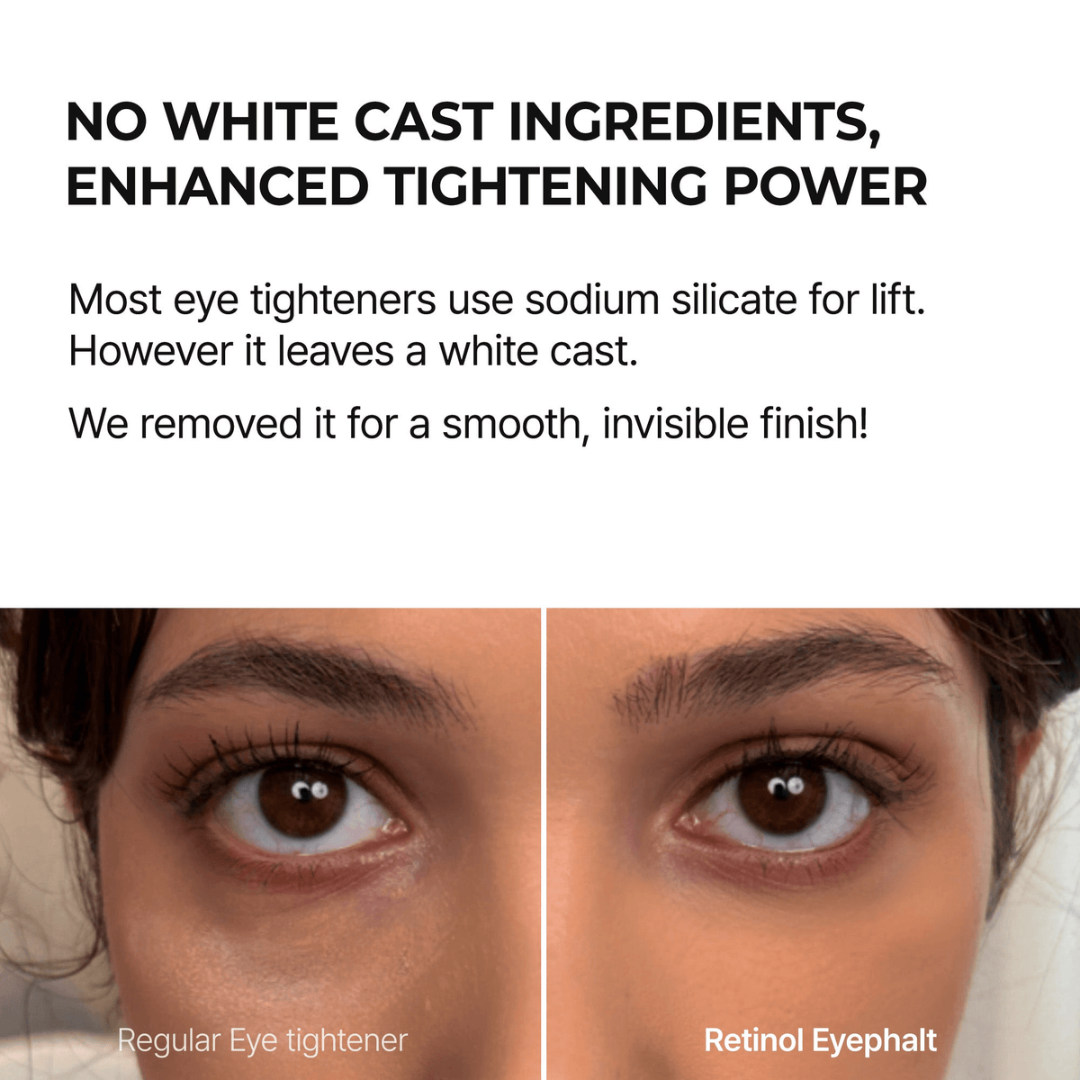 Dr. Melaxin Eyephalt Retinal Eyebag Cream | Korean Eye Cream comparison of regular eye tightener and Retinol Eyephalt.