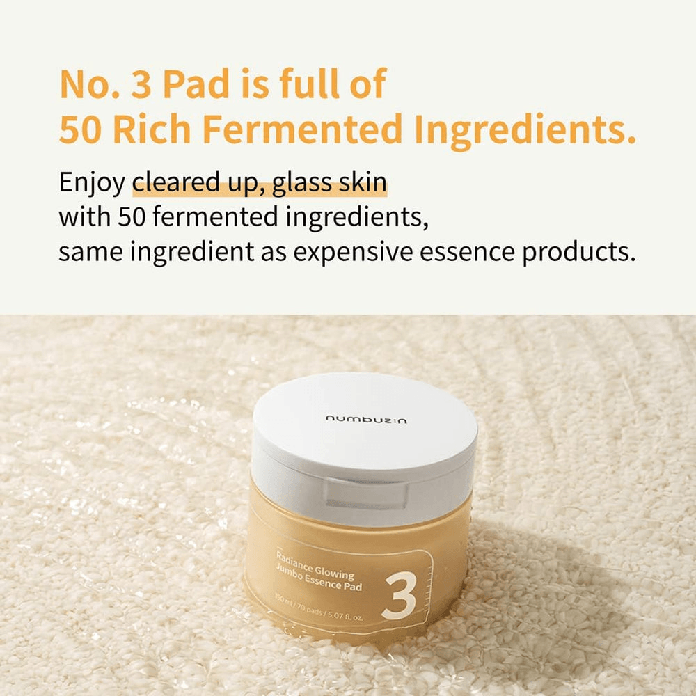 numbuzin No.3 Radiance Glowing Jumbo Essence Pads