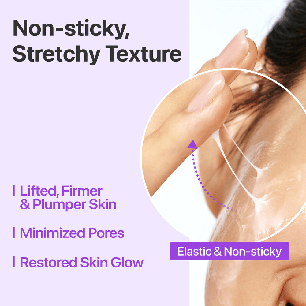 Image showing numbuzin No.9 NAD+ BIO Lifting-sil Essence with non-sticky, stretchy texture for plumper skin.