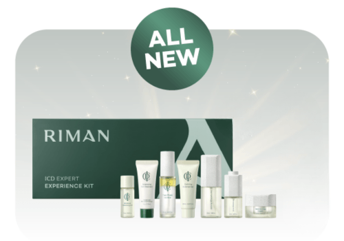 Riman ICD Expert Ritual Experience Kit showcasing all new skincare products for a complete skincare ritual.